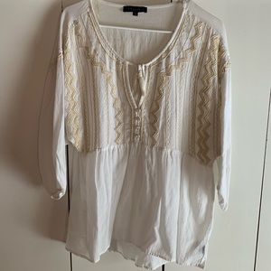 White tunic with beading